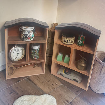 Wooden Display Shelves with Cubbies for Country Decor