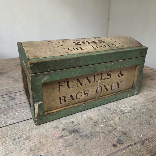 Antique Chicago & Northwestern Railway Domed Top Trunk 18” 