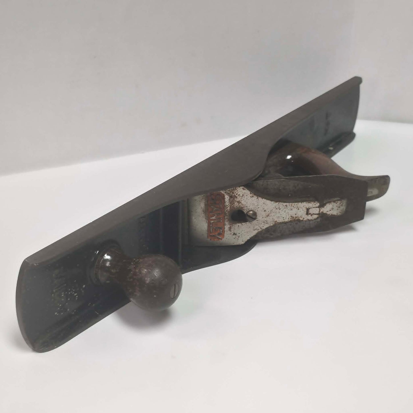 Antique Stanley Bailey cast iron jointer woodworking plane.

