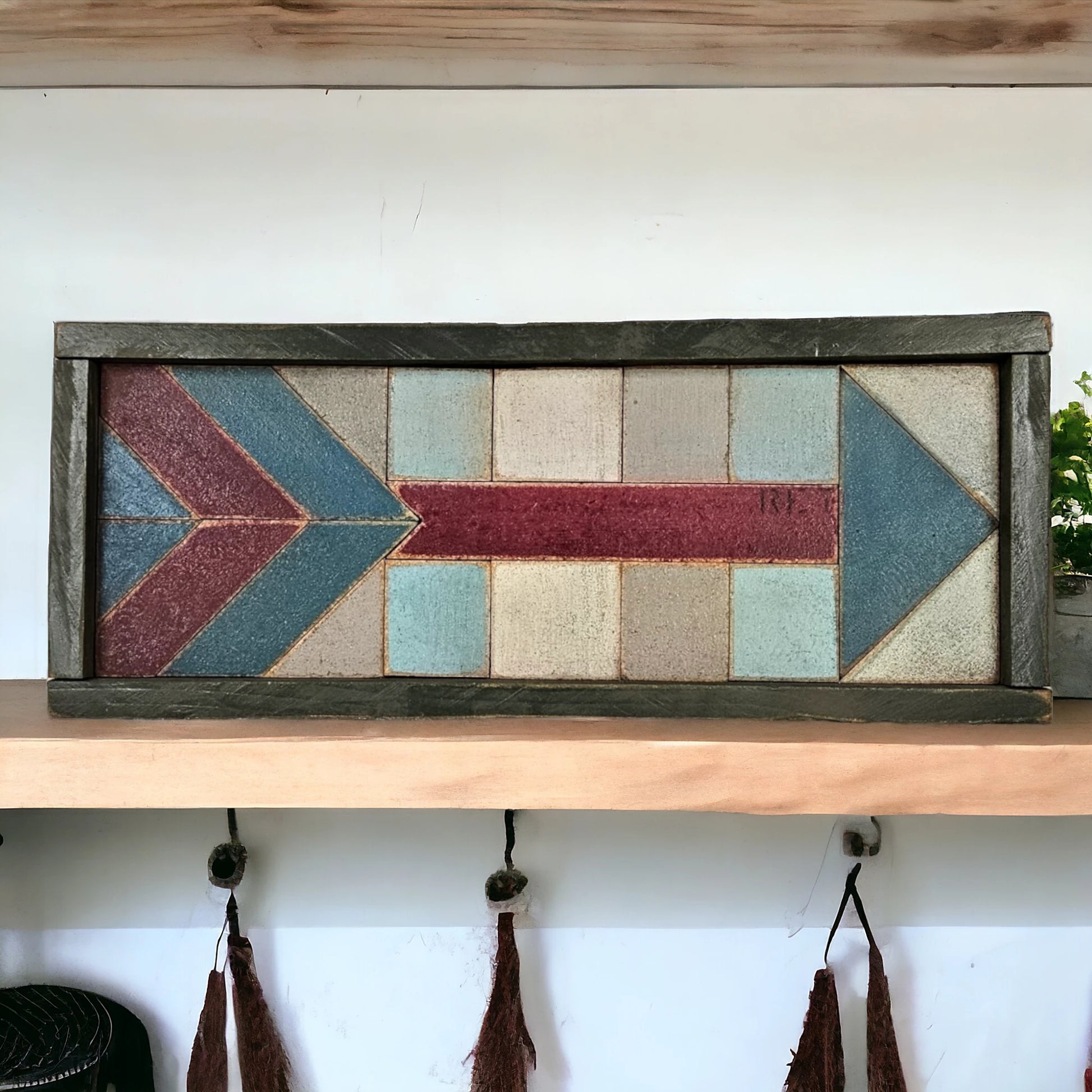 Handcrafted Wooden Tile Arrow