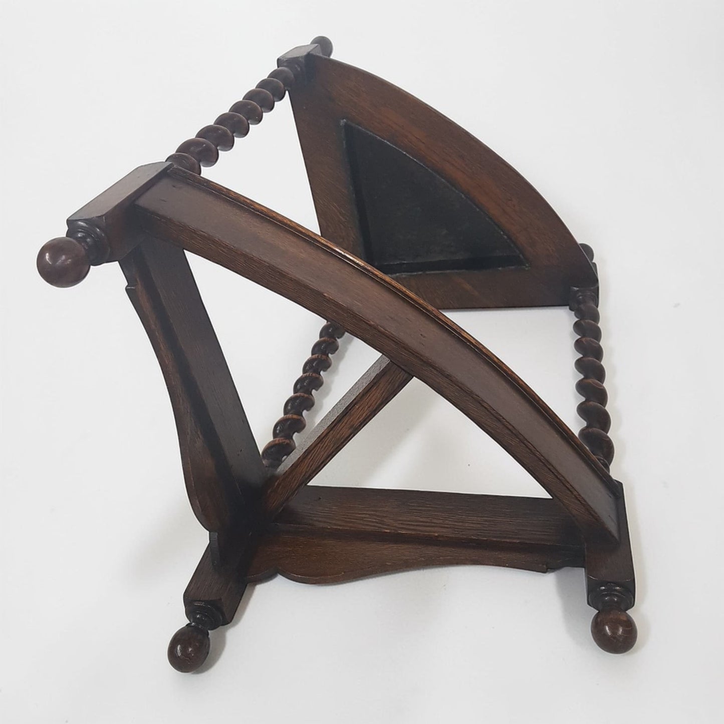 Antique Mission Oak Umbrella Stand Arts & Crafts 1920s | Barley Twist Corner Stand Original Finish - Wainfleet Trading Post