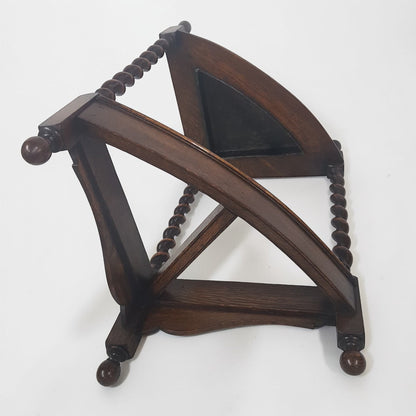 Antique Mission Oak Umbrella Stand Arts & Crafts 1920s | Barley Twist Corner Stand Original Finish - Wainfleet Trading Post
