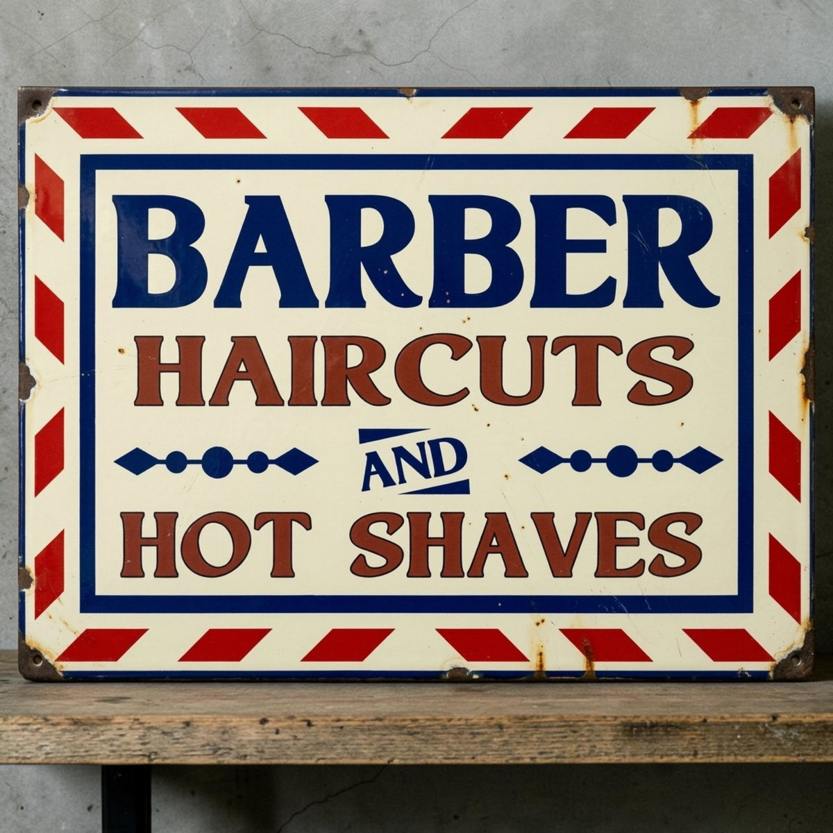 Retro barbershop aluminum sign