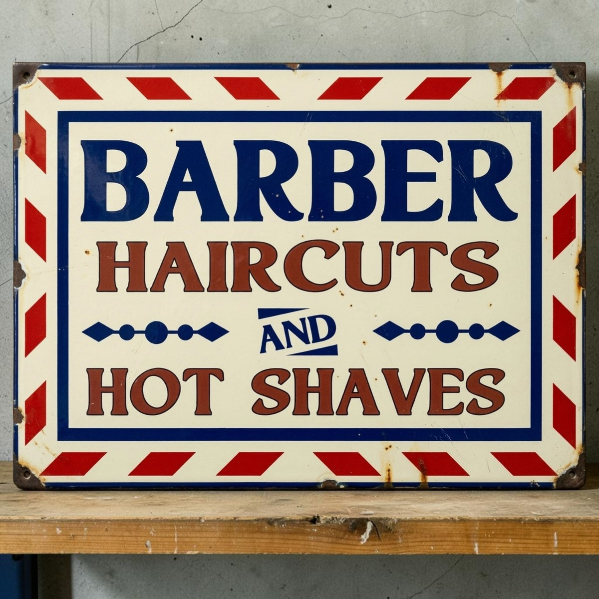 Retro barbershop aluminum sign