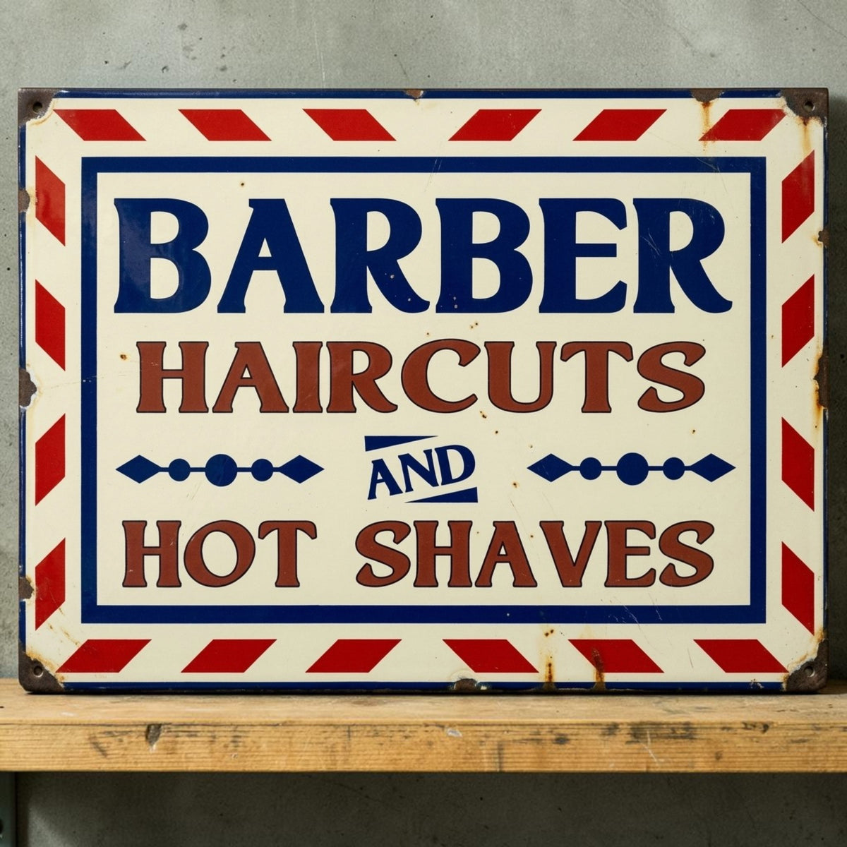 Retro barbershop aluminum sign