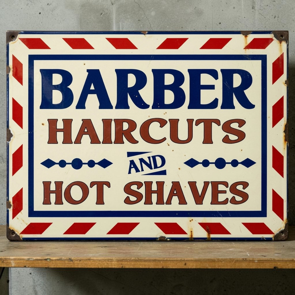 Retro barbershop aluminum sign