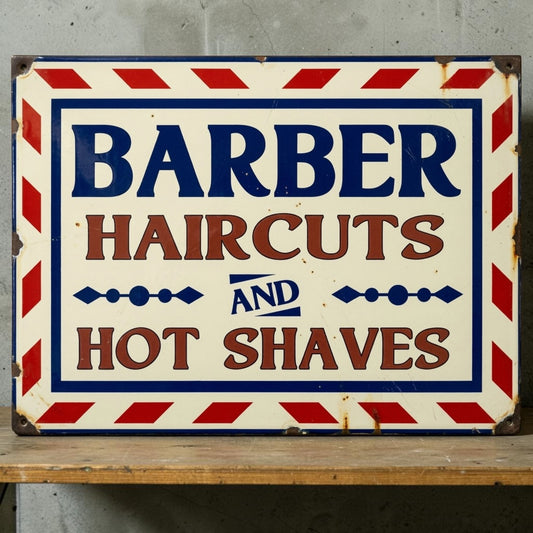 Retro barbershop aluminum sign