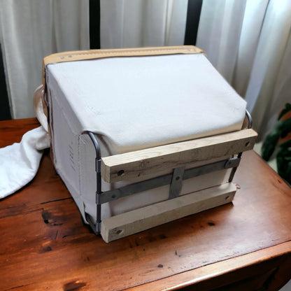 Laundry Basket With Handles Canvas & Leather