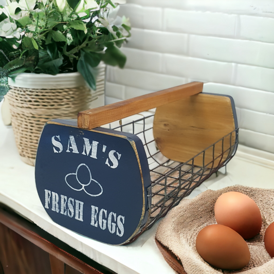 rustic handmade egg basket 