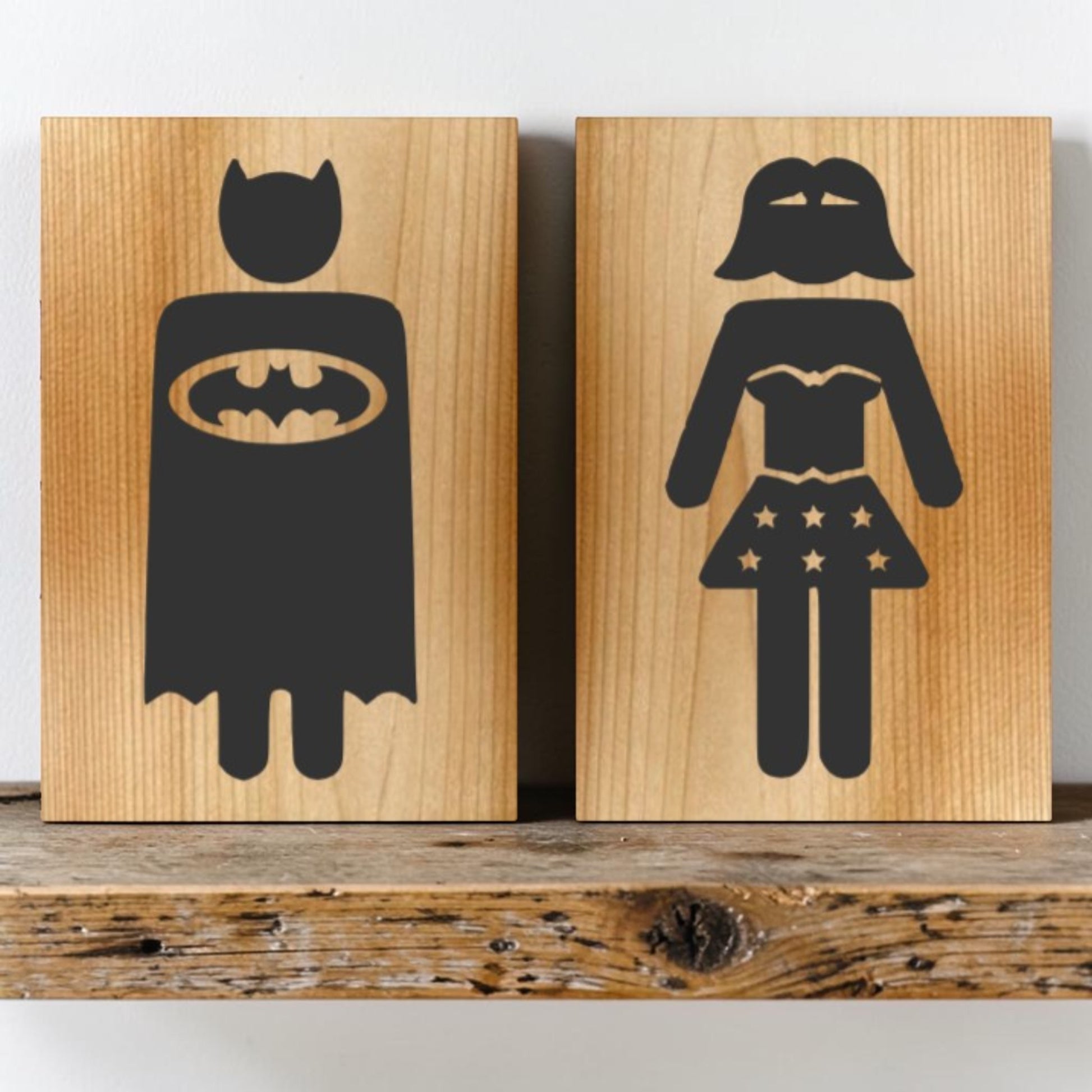 Superhero bathroom sign
Hero restroom sign
Heroine restroom sign
Hand-painted wood sign
Comic themed decor set