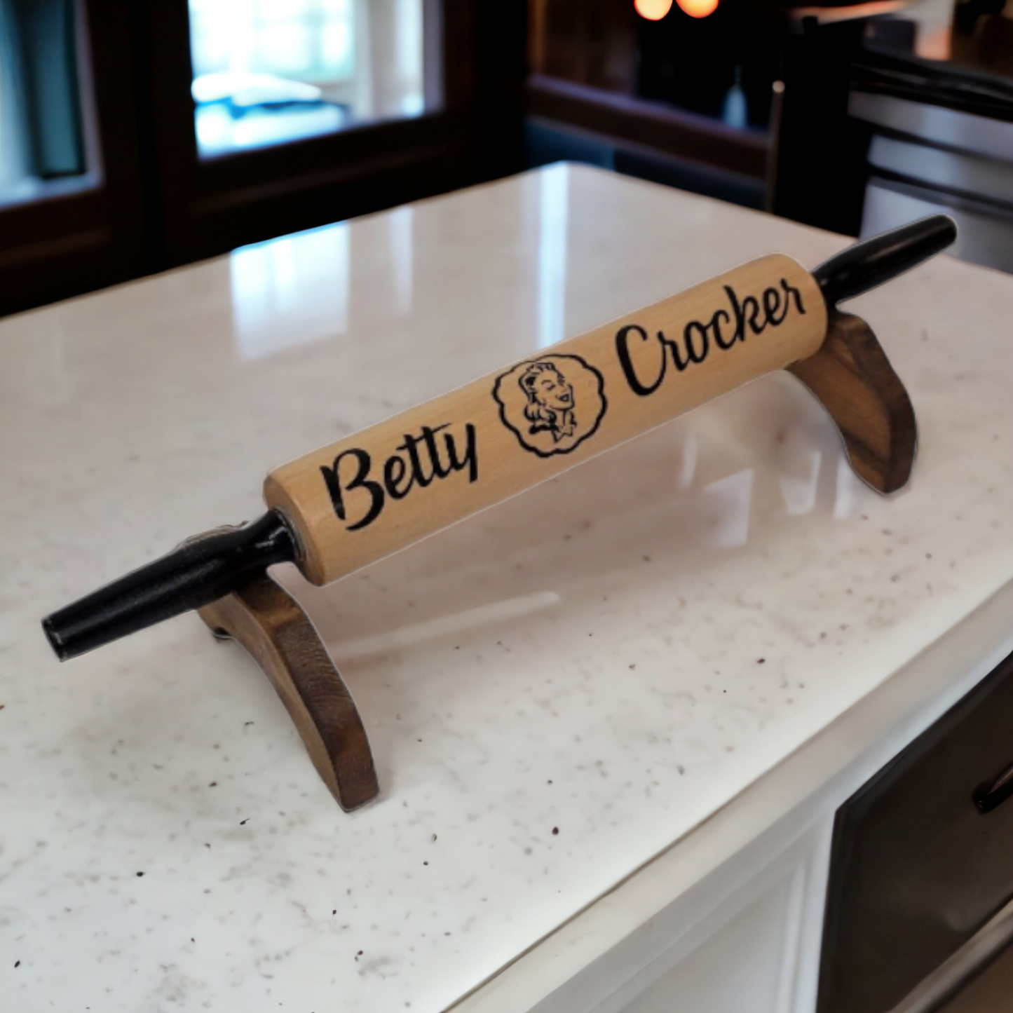 Rolling Pin Betty Crocker Farmhouse Kitchen Decor Baking Gift