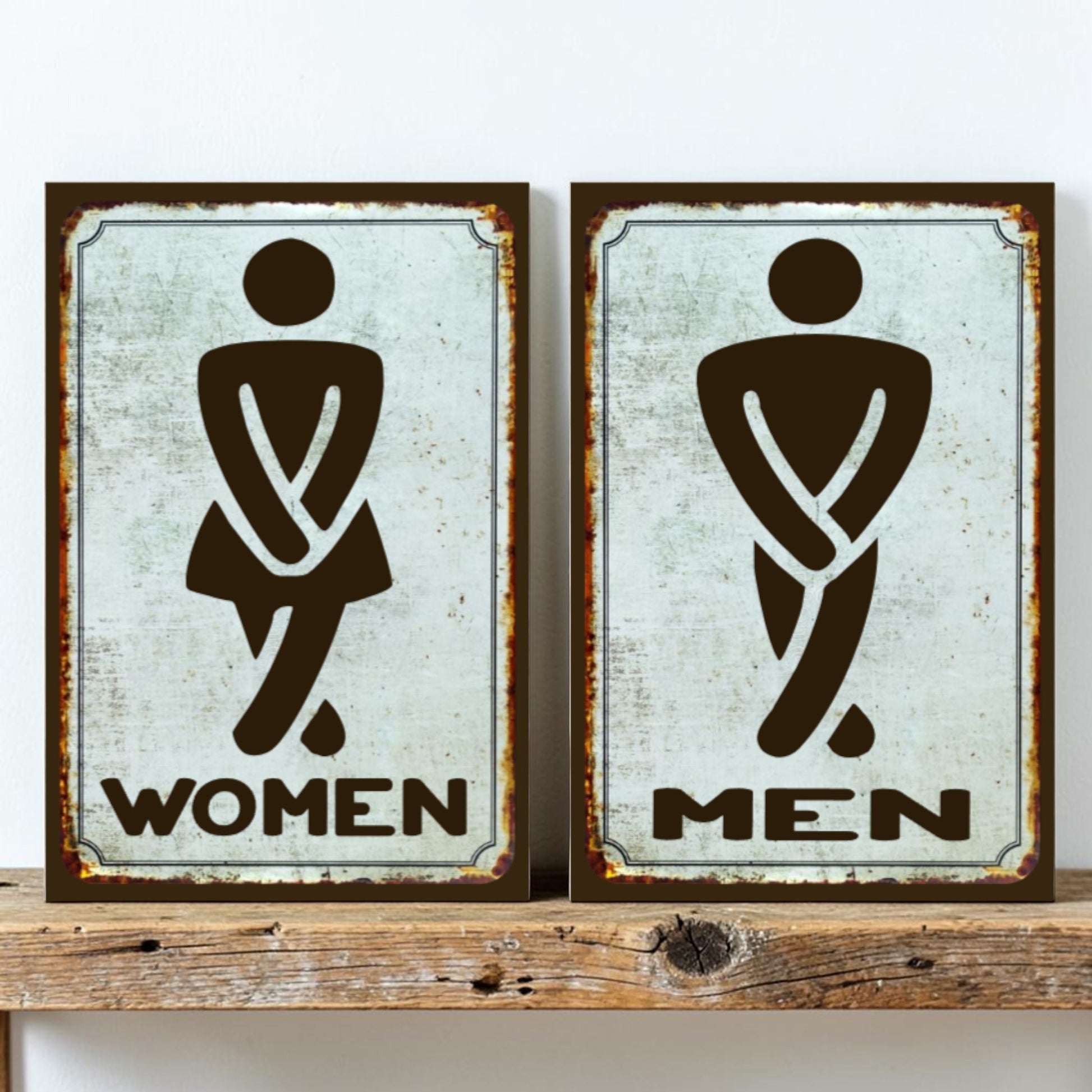 
Funny bathroom sign man
Funny bathroom sign woman
Humor restroom wood sign
Cabin bathroom decor sign
Handmade restroom sign set