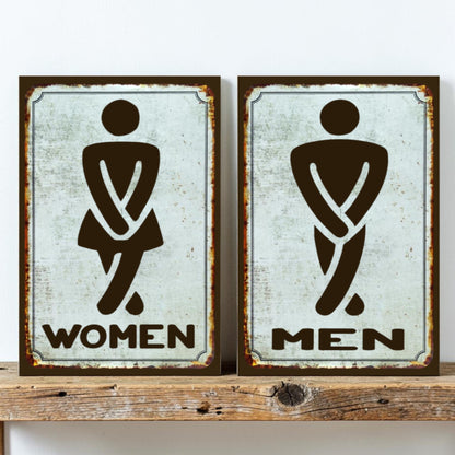 
Funny bathroom sign man
Funny bathroom sign woman
Humor restroom wood sign
Cabin bathroom decor sign
Handmade restroom sign set