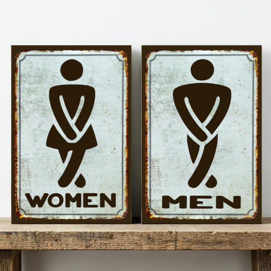 
Funny bathroom sign man
Funny bathroom sign woman
Humor restroom wood sign
Cabin bathroom decor sign
Handmade restroom sign set