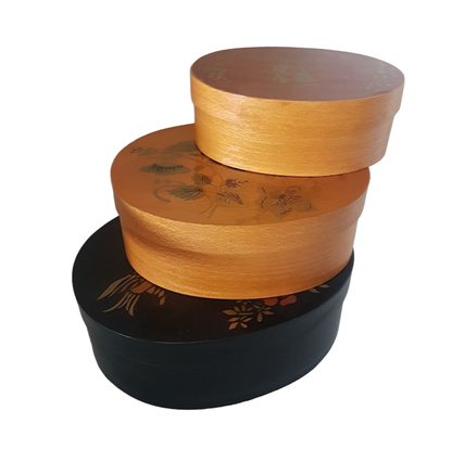Vinatge Hand Stenciled Wooden Nesting Boxes Boudoir Decor