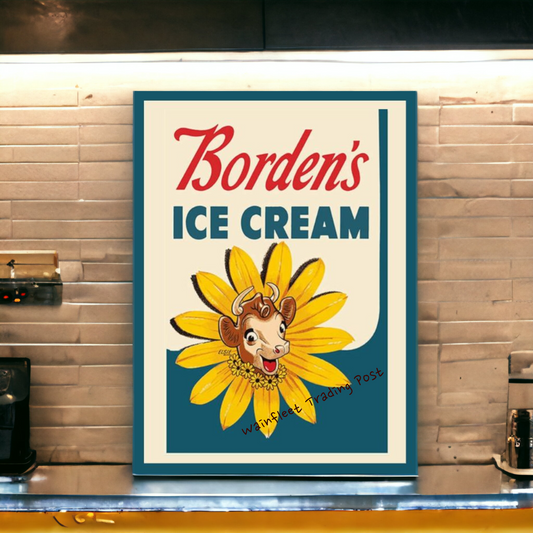 Vintage Styled Bordens's Ice Cream Sign