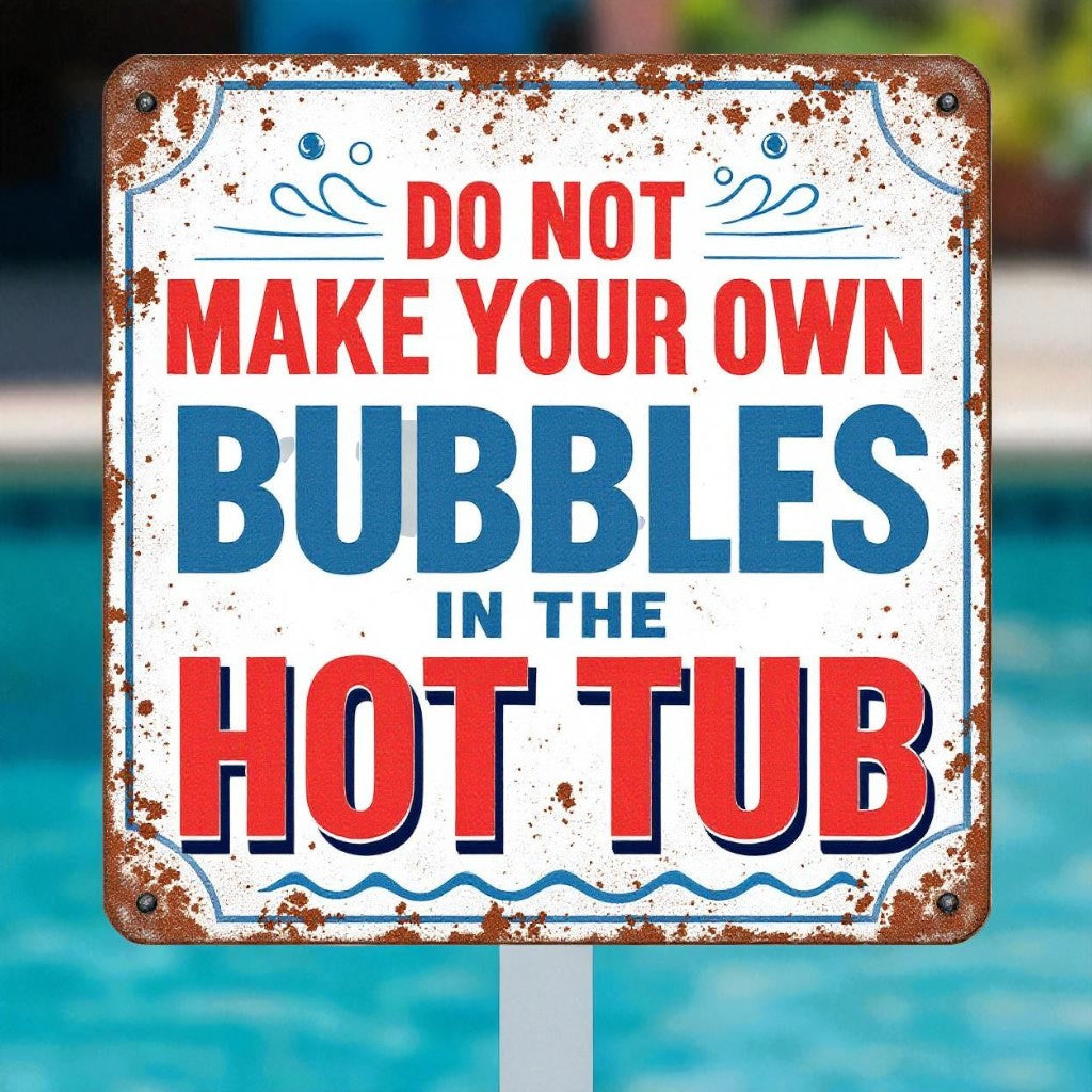Do Not Make Your Own Bubbles Hot Tub Sign – Rustic Handmade Decor - Wainfleet Trading Post