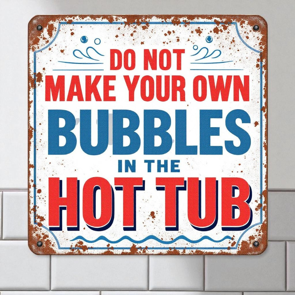 Do Not Make Your Own Bubbles Hot Tub Sign – Rustic Handmade Decor - Wainfleet Trading Post