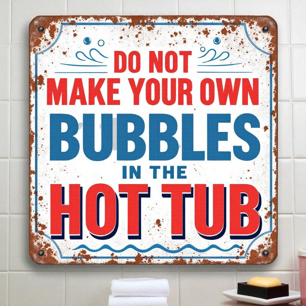Do Not Make Your Own Bubbles Hot Tub Sign – Rustic Handmade Decor - Wainfleet Trading Post