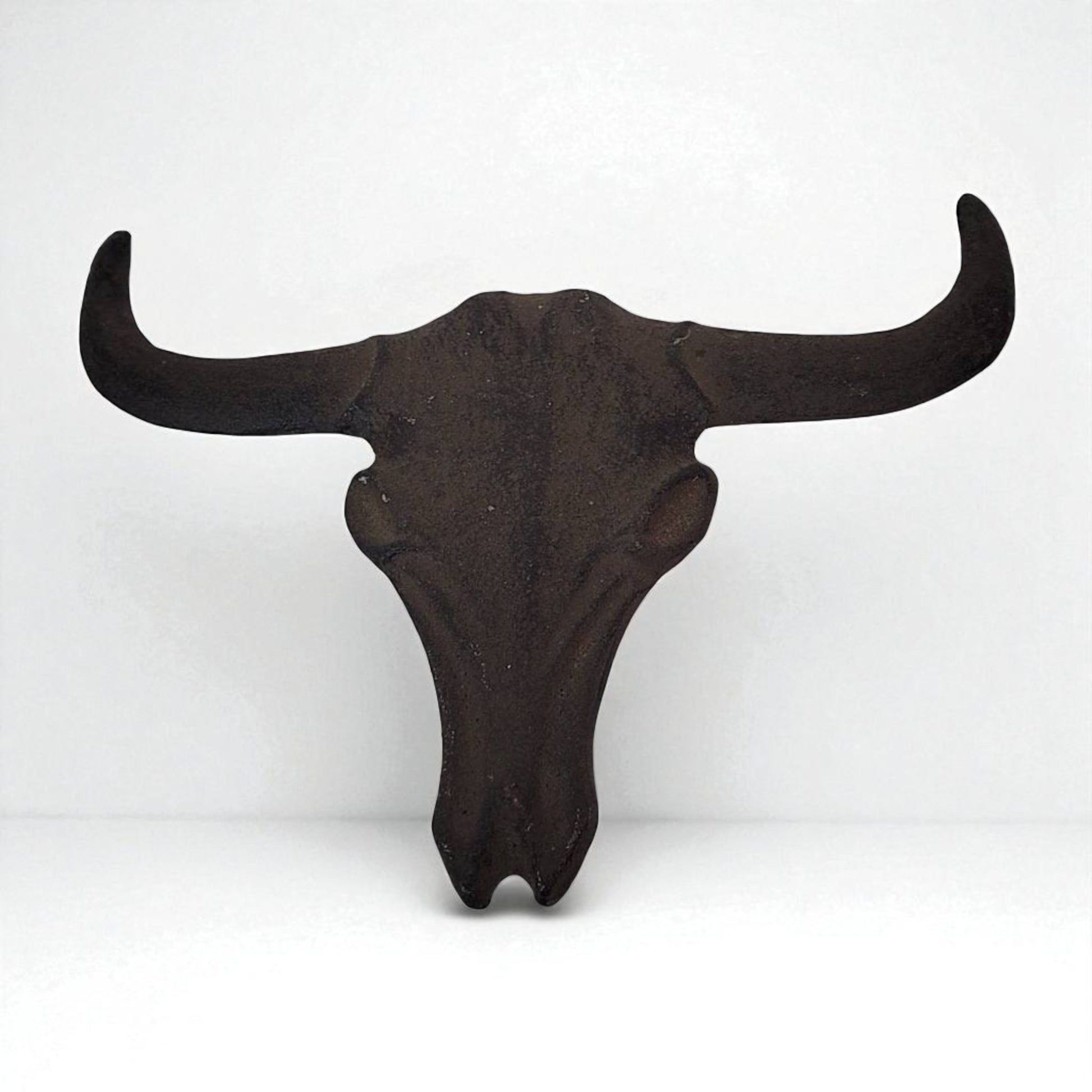 Cast Iron Bull Skull Wall Hanging Western Cowboy Decor