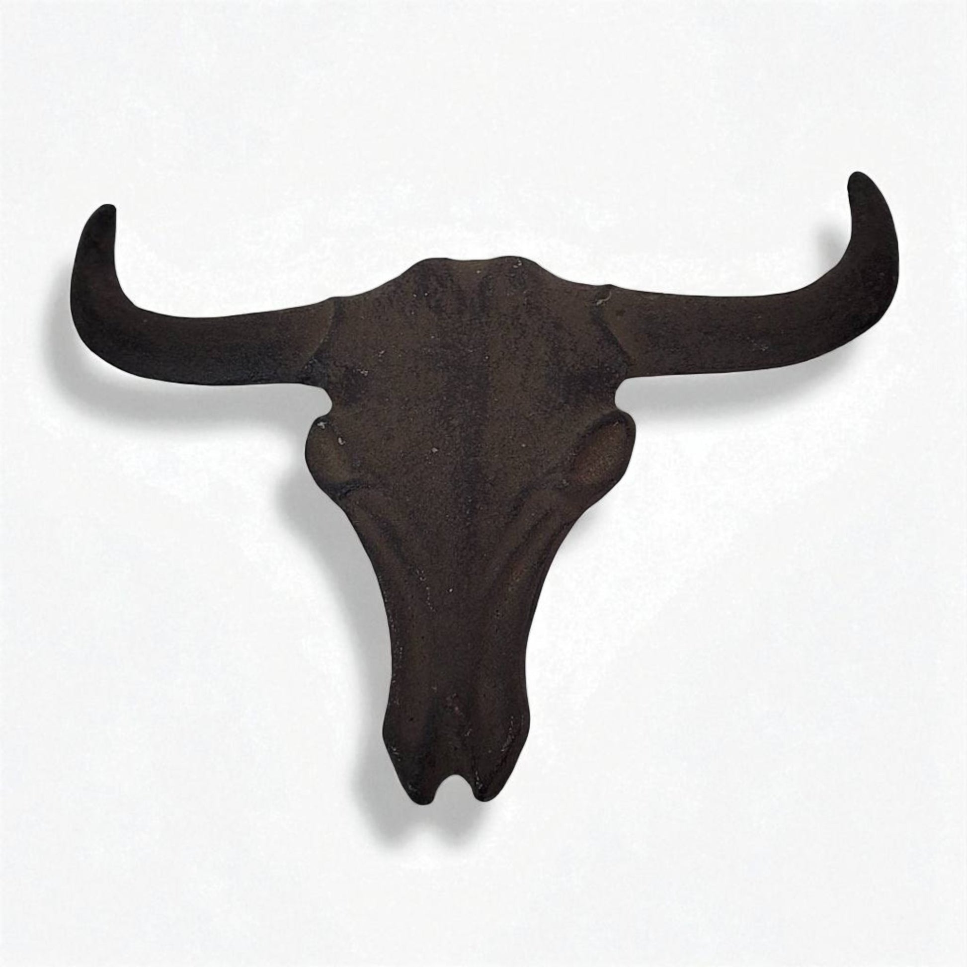 Cast Iron Bull Skull Wall Hanging Western Cowboy Decor