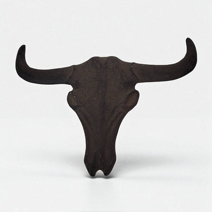 Cast Iron Bull Skull Wall Hanging Western Cowboy Decor