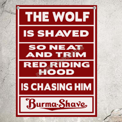 Burma Shave Barber Sign Vintage Shaving Advertising