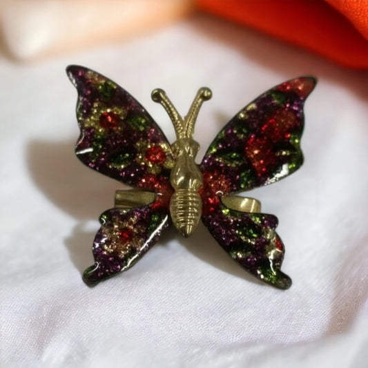 enameled butterfly brooch