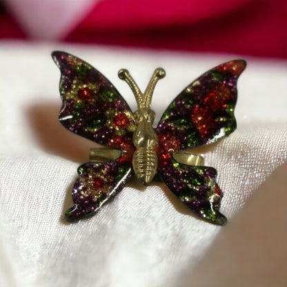 enameled butterfly brooch