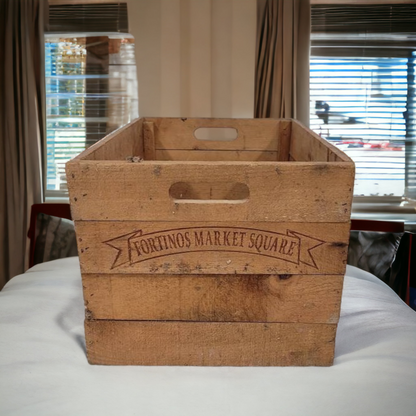 Rustic Wooden Havest Basket Fortinos Market Square