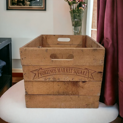 Rustic Wooden Havest Basket Fortinos Market Square