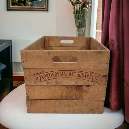 Rustic Wooden Produce Crate Fortinos Market Square