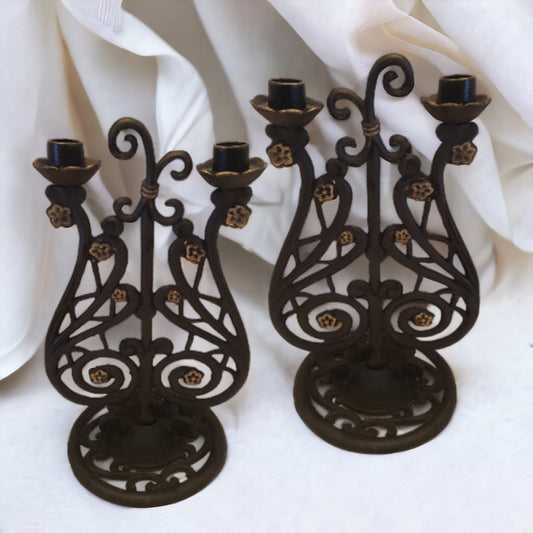 Cast Iron Candelabra Victorian Candle Holder