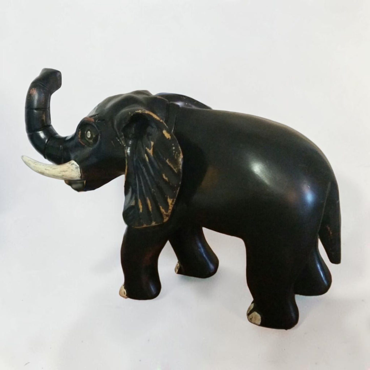 Vintage Hand Carved Wooden Elephant 