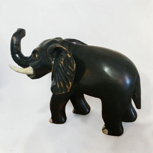 Vintage Hand Carved Wooden Elephant 