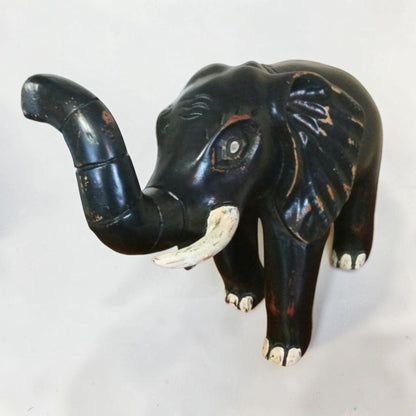 Vintage Hand Carved Wooden Elephant 