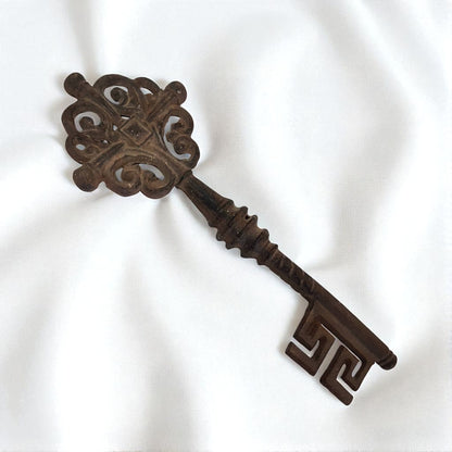 Large Cast Iron Gothic Vintage Key 12"