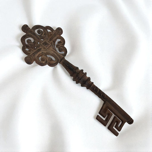 Large Cast Iron Gothic Vintage Key 12"