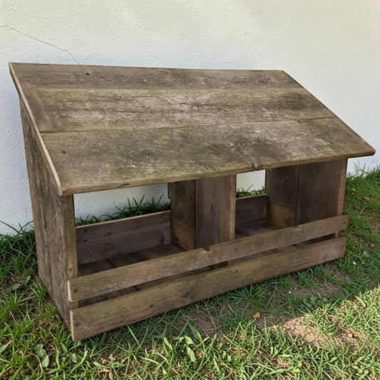 Experience-built chicken nesting box designed for cleaner nests, easier egg collection, and happier hens.