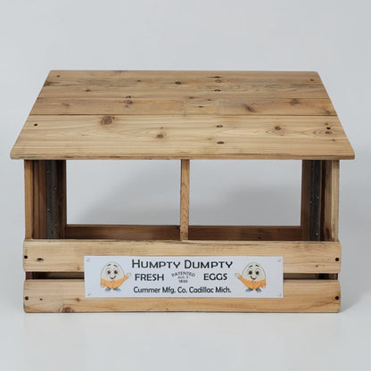 Handmade reclaimed lumber chicken nesting box designed for 8-10 backyard laying hens