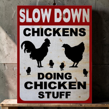 Chicken coop humor wall sign detail
Backyard flock funny farm decor sign