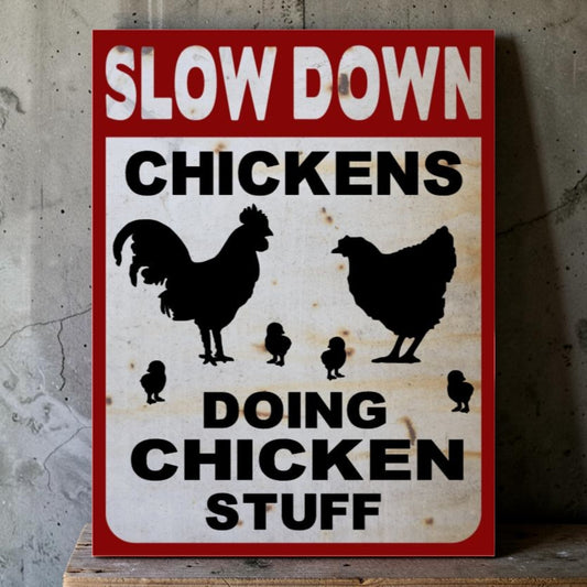 Chicken coop humor wall sign detail
Backyard flock funny farm decor sign