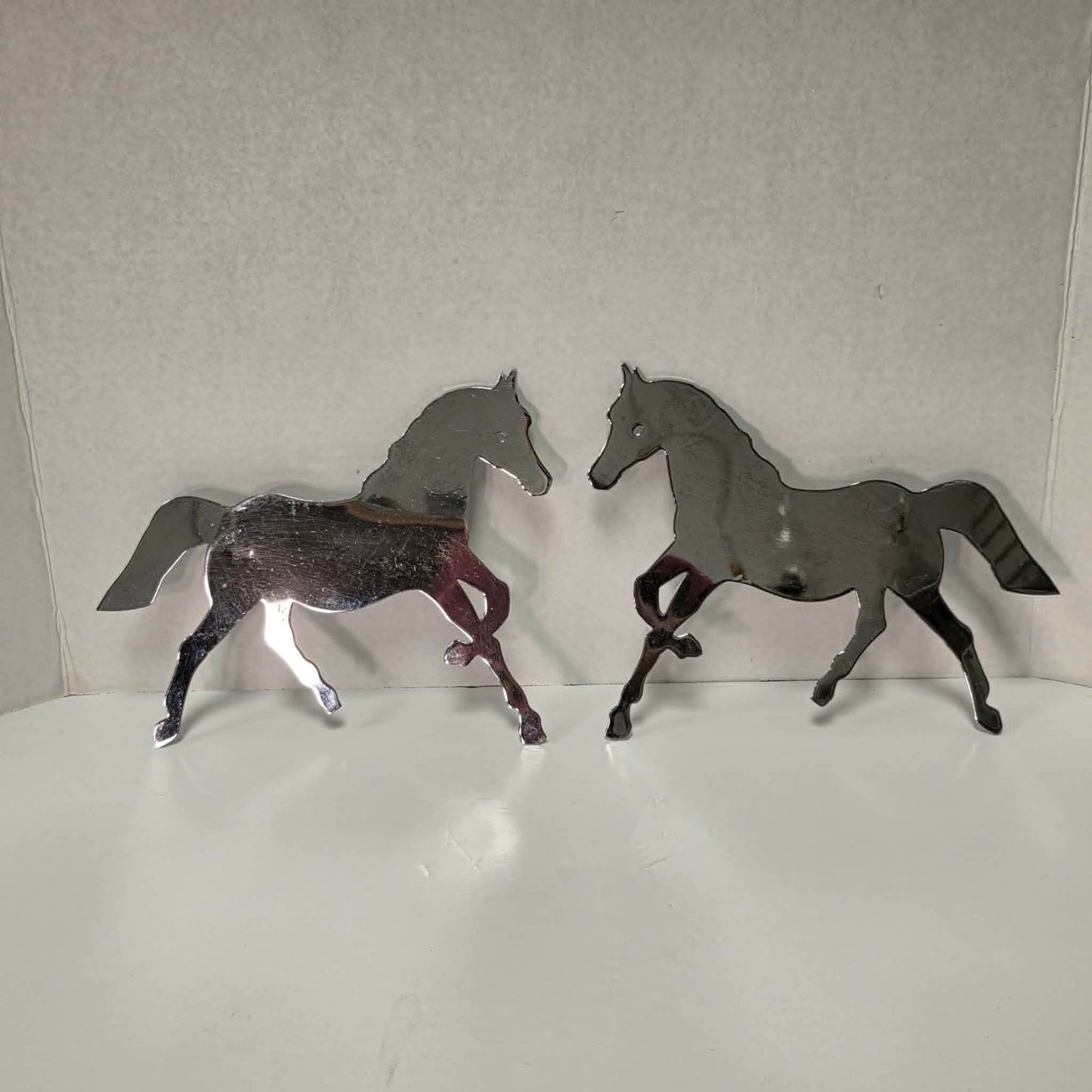 Vintage Chrome Horse Silhouette Cutouts