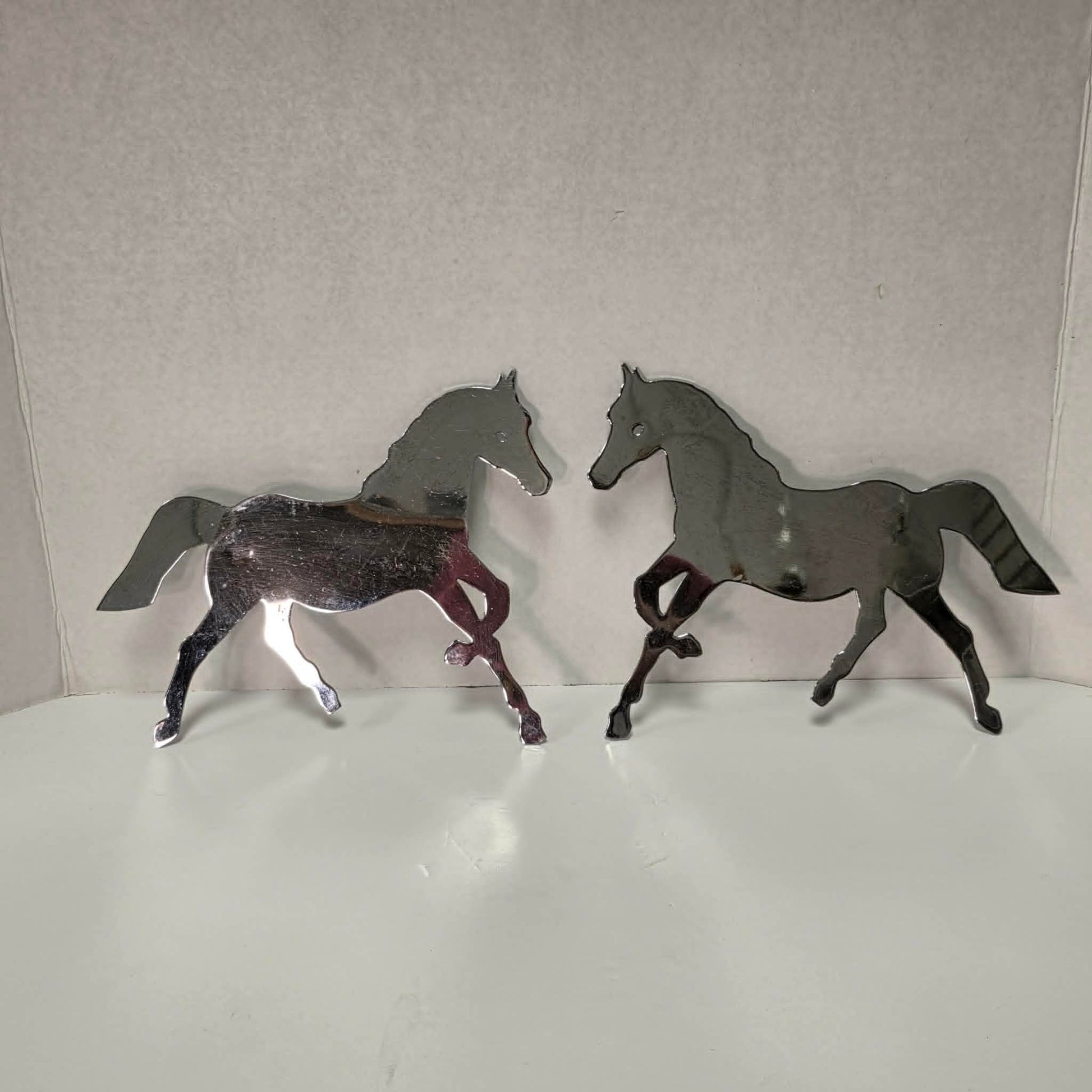 Vintage Chrome Horse Silhouette Cutouts