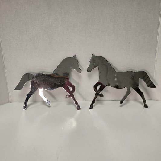 Vintage Chrome Horse Silhouette Cutouts