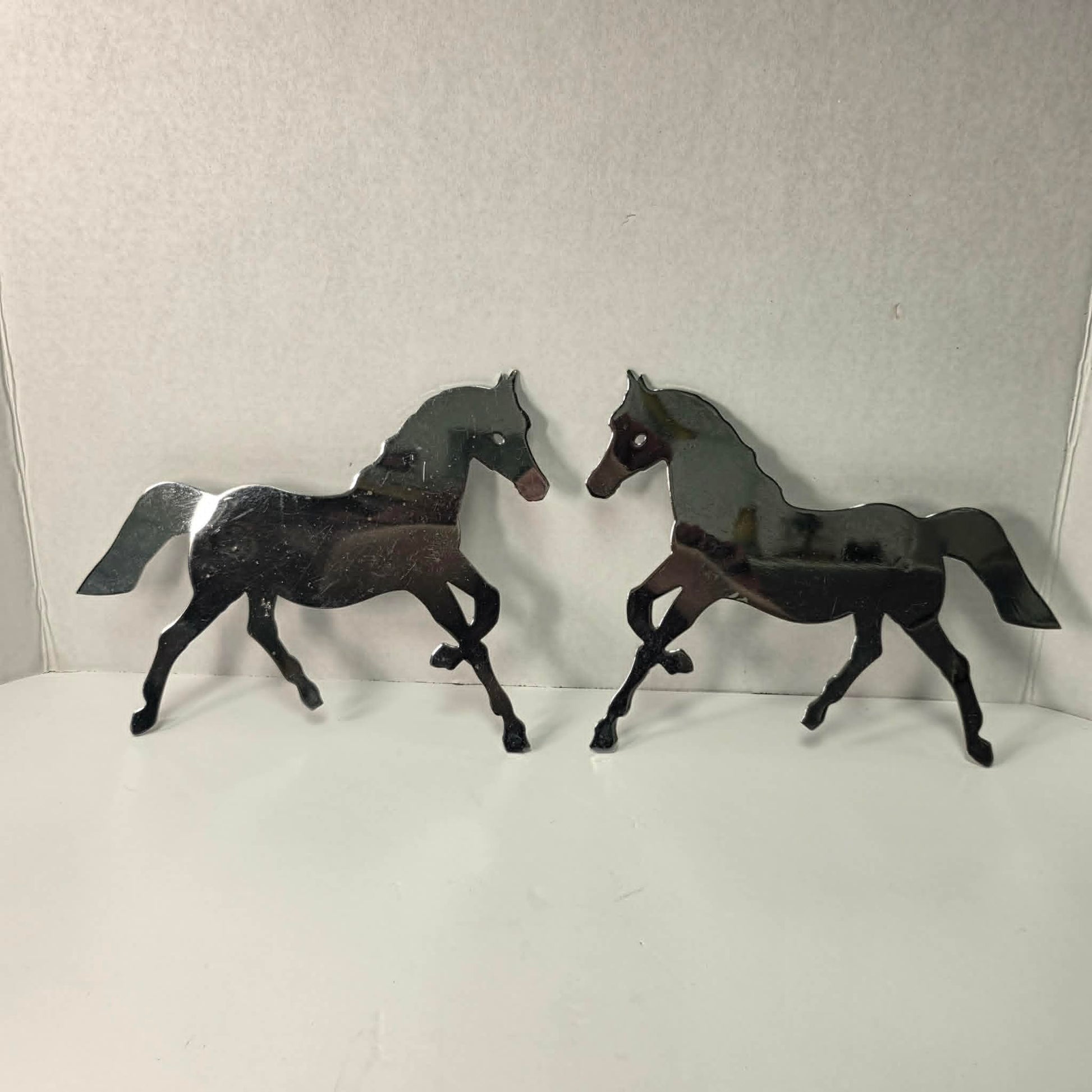 Vintage Chrome Horse Silhouette Cutouts