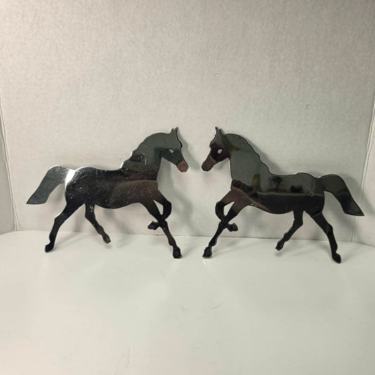 Vintage Chrome Horse Silhouette Cutouts