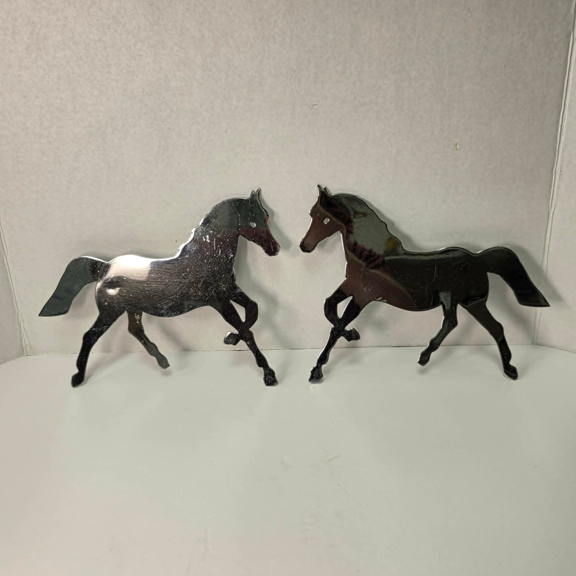Vintage Chrome Horse Silhouette Cutouts