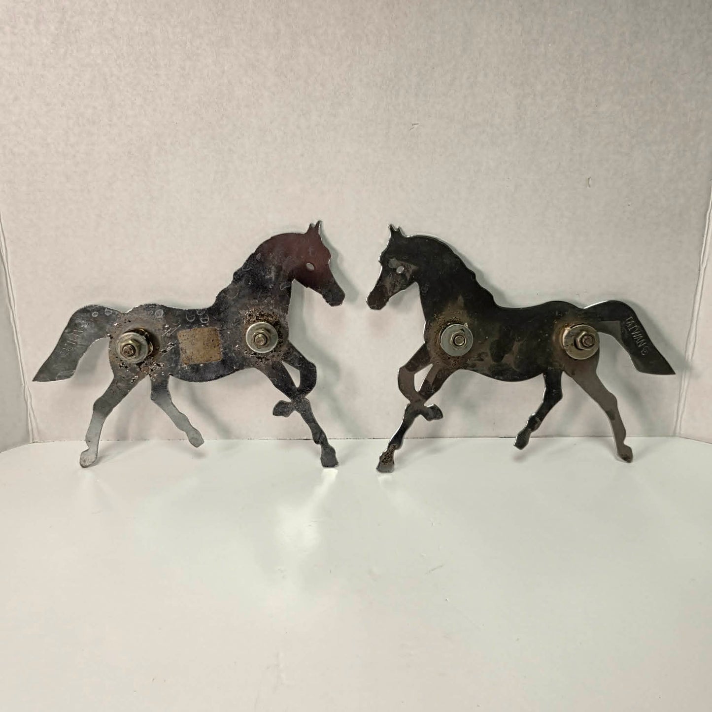 Vintage Chrome Horse Silhouette Cutouts