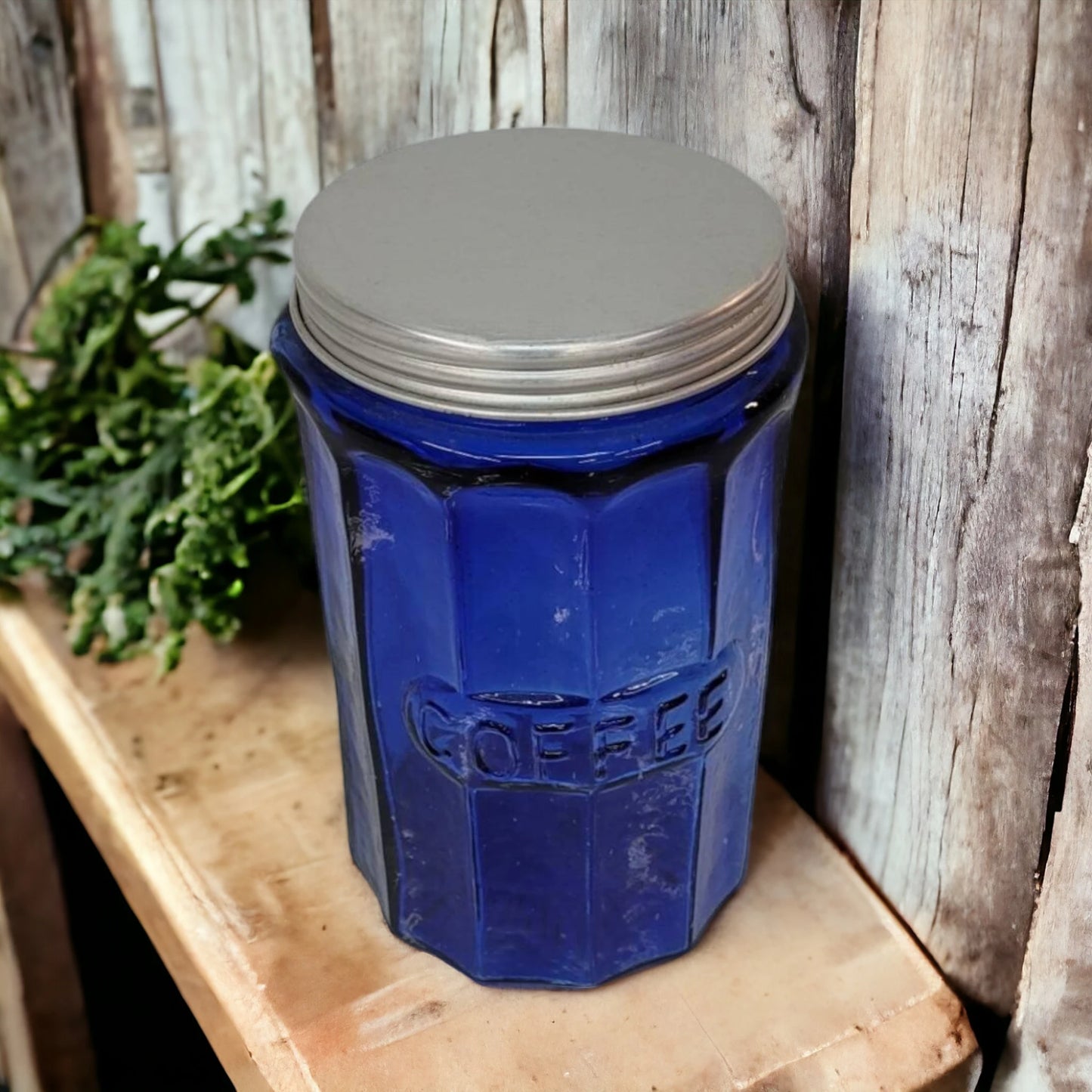 Depression Glass Coffee Canister 